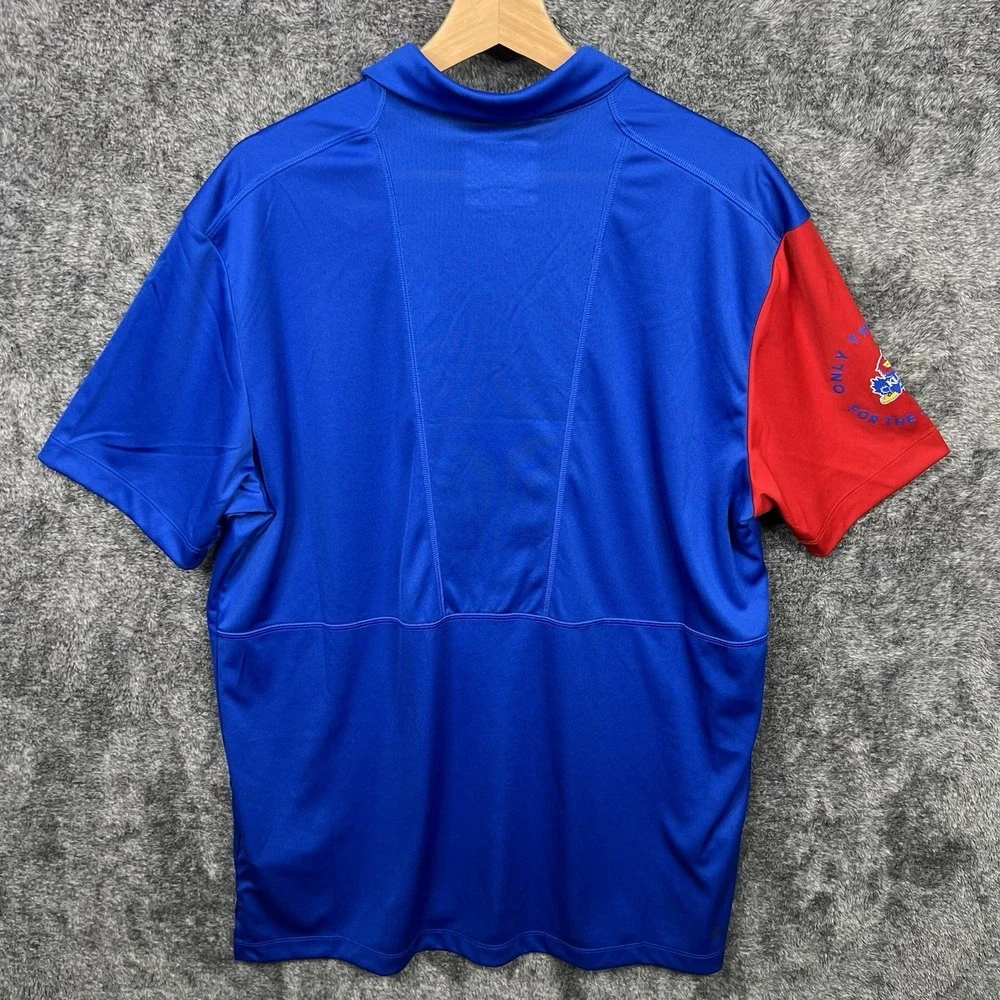 Kansas Jayhawks Adidas NCAA Climalite Performance Red Logo Polo Men's XL